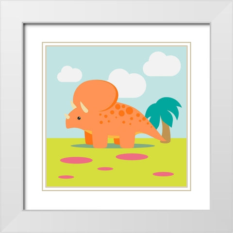 Lil Trixie White Modern Wood Framed Art Print with Double Matting by Malia, Rodrigues