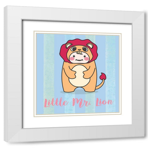 Lill Lion White Modern Wood Framed Art Print with Double Matting by Malia, Rodrigues
