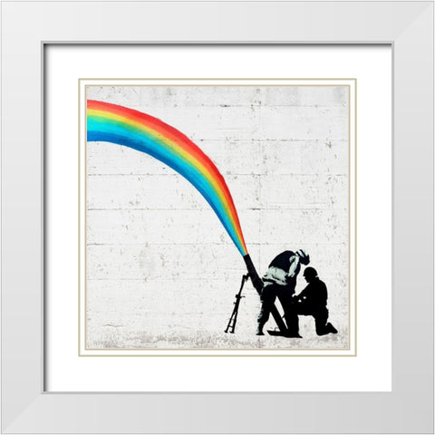Color Soldiers White Modern Wood Framed Art Print with Double Matting by Masterfunk Collective
