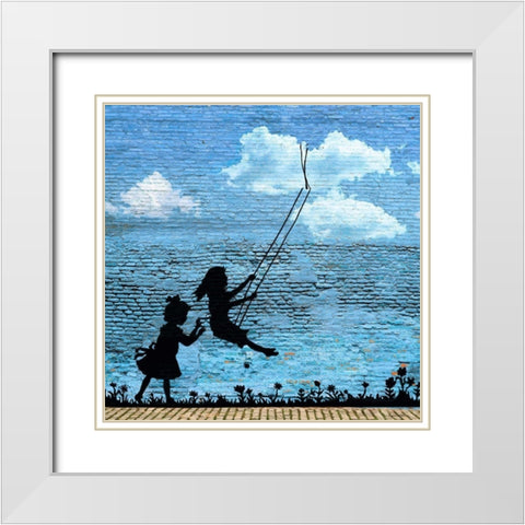 Play Free (detail) White Modern Wood Framed Art Print with Double Matting by Masterfunk Collective