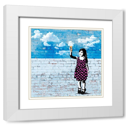 Sky Cream White Modern Wood Framed Art Print with Double Matting by Masterfunk Collective