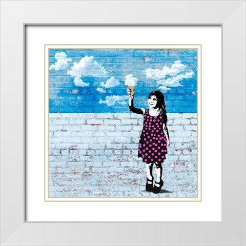 Sky Cream White Modern Wood Framed Art Print with Double Matting by Masterfunk Collective