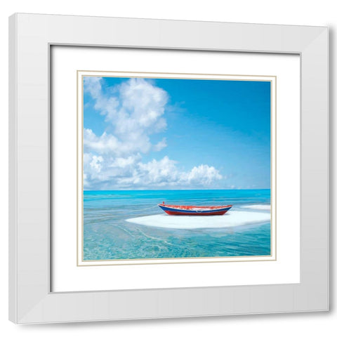 Barca sulla riva (detail) White Modern Wood Framed Art Print with Double Matting by Marzi, Dario