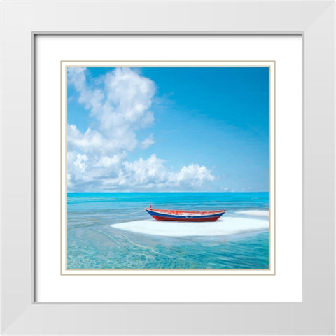 Barca sulla riva (detail) White Modern Wood Framed Art Print with Double Matting by Marzi, Dario