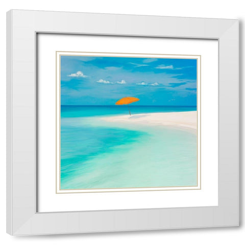 Pomeriggio sul mare White Modern Wood Framed Art Print with Double Matting by Marzi, Dario