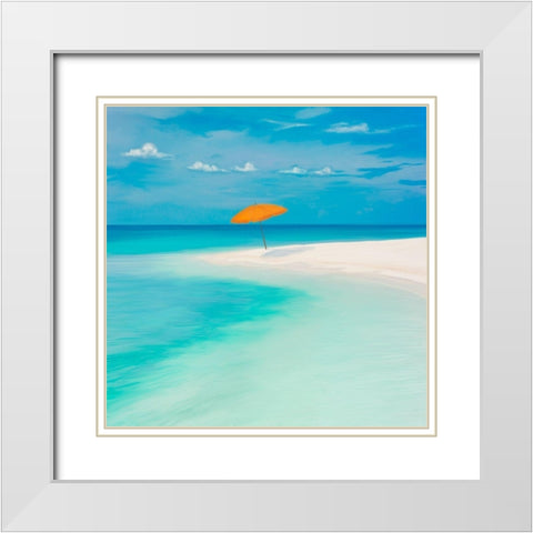 Pomeriggio sul mare White Modern Wood Framed Art Print with Double Matting by Marzi, Dario