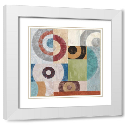 Waves I White Modern Wood Framed Art Print with Double Matting by Nava, Sandro