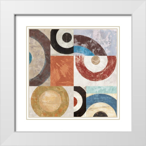 Waves II White Modern Wood Framed Art Print with Double Matting by Nava, Sandro