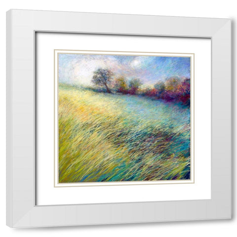 Feathered Field White Modern Wood Framed Art Print with Double Matting by Whatmore, Nel
