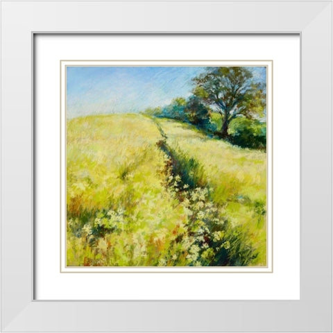 Fields of Gold White Modern Wood Framed Art Print with Double Matting by Whatmore, Nel