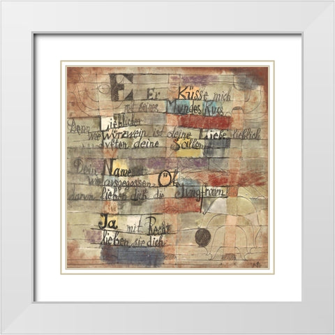 Version II (From the Song of Songs) White Modern Wood Framed Art Print with Double Matting by Paul, Klee