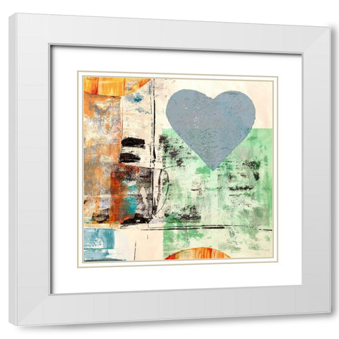 Pop Love #2 (Heart) White Modern Wood Framed Art Print with Double Matting by Winkel, Peter