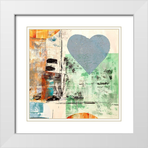 Pop Love #2 (Heart) White Modern Wood Framed Art Print with Double Matting by Winkel, Peter