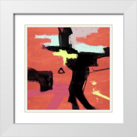 Attitude I White Modern Wood Framed Art Print with Double Matting by Caine, Roland