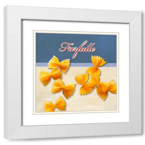 Farfalle White Modern Wood Framed Art Print with Double Matting by Barbieri, Remo