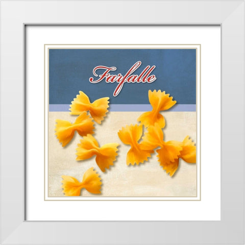 Farfalle White Modern Wood Framed Art Print with Double Matting by Barbieri, Remo