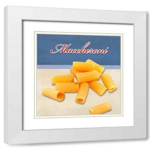Maccheroni White Modern Wood Framed Art Print with Double Matting by Barbieri, Remo