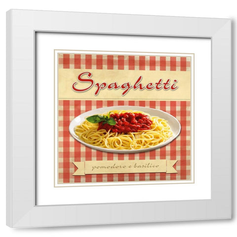 Spaghetti White Modern Wood Framed Art Print with Double Matting by Barbieri, Remo
