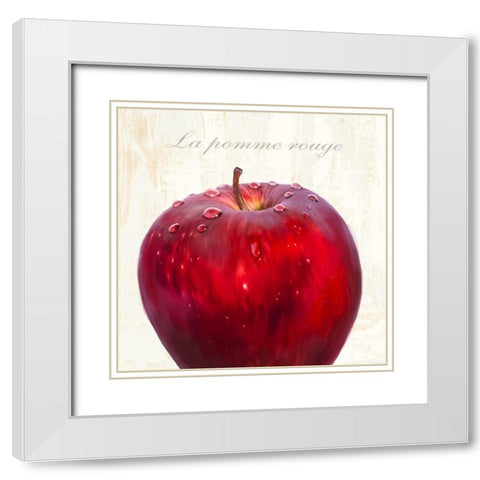 La pomme rouge White Modern Wood Framed Art Print with Double Matting by Remo, Barbieri
