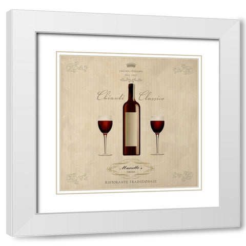 Chianti Classico White Modern Wood Framed Art Print with Double Matting by Ferrari, Sandro