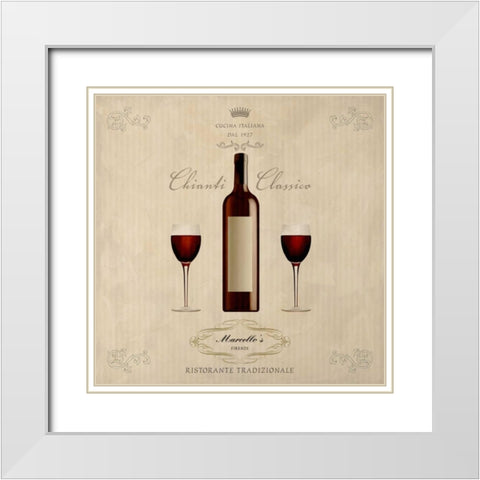 Chianti Classico White Modern Wood Framed Art Print with Double Matting by Ferrari, Sandro