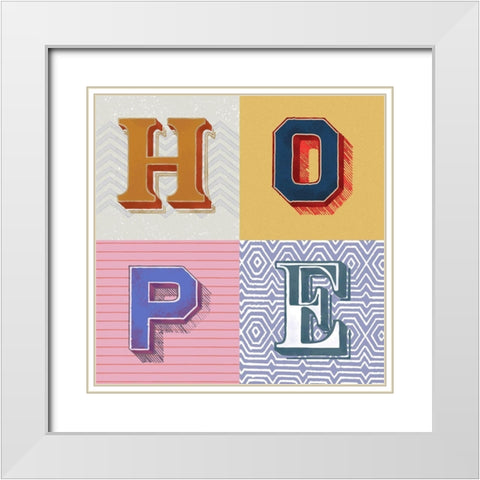 Hope White Modern Wood Framed Art Print with Double Matting by Steven, Hill