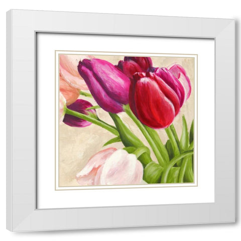 The Bouquet (detail) White Modern Wood Framed Art Print with Double Matting by Mei, Silvia