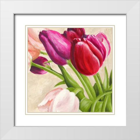 The Bouquet (detail) White Modern Wood Framed Art Print with Double Matting by Mei, Silvia