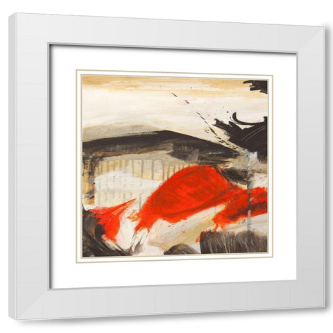 Primal Intersection I White Modern Wood Framed Art Print with Double Matting by Jim, Stone
