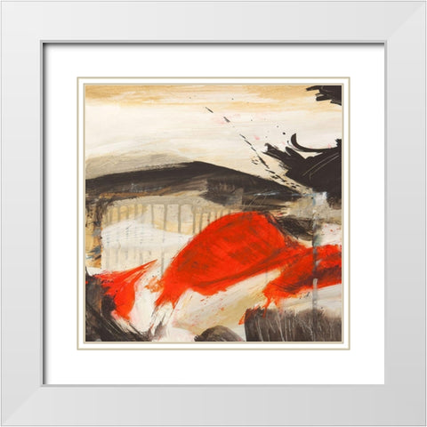 Primal Intersection I White Modern Wood Framed Art Print with Double Matting by Jim, Stone