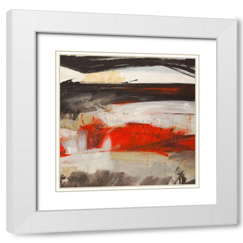 Primal Intersection II White Modern Wood Framed Art Print with Double Matting by Jim, Stone