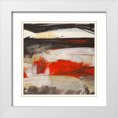 Primal Intersection II White Modern Wood Framed Art Print with Double Matting by Jim, Stone