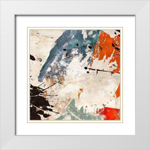 Colors Dancing I White Modern Wood Framed Art Print with Double Matting by Stone, Jim