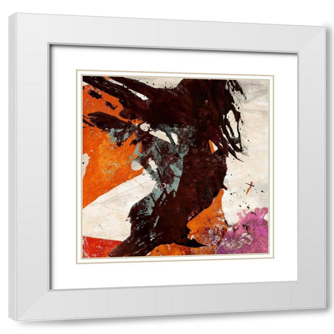 Colors Dancing II White Modern Wood Framed Art Print with Double Matting by Stone, Jim