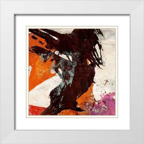 Colors Dancing II White Modern Wood Framed Art Print with Double Matting by Stone, Jim