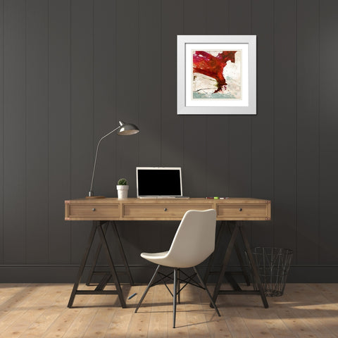 Colors Rumbling II White Modern Wood Framed Art Print with Double Matting by Stone, Jim