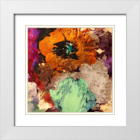 Floating Flowers II (detail) White Modern Wood Framed Art Print with Double Matting by Stone, Jim