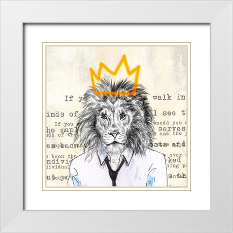 Bobo King White Modern Wood Framed Art Print with Double Matting by Matt, Spencer