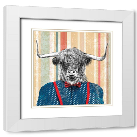 Rough Guy (detail) White Modern Wood Framed Art Print with Double Matting by Spencer, Matt