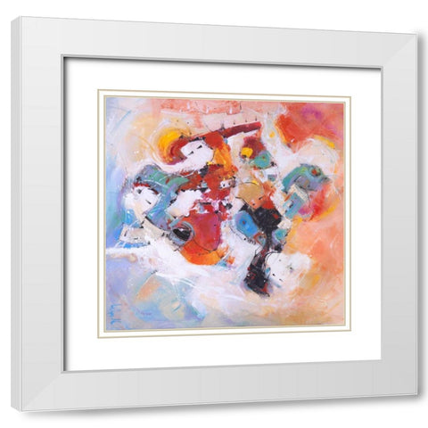 Il pennello girava vorticosamente White Modern Wood Framed Art Print with Double Matting by Marzari, Tebo