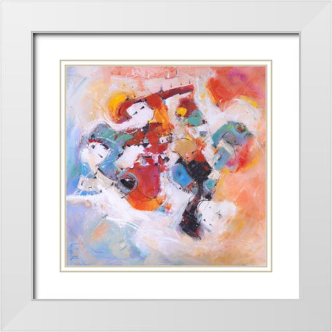 Il pennello girava vorticosamente White Modern Wood Framed Art Print with Double Matting by Marzari, Tebo