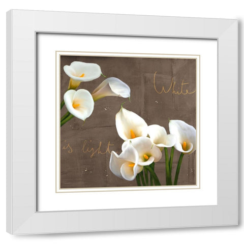 White Callas White Modern Wood Framed Art Print with Double Matting by Rizzardi, Teo