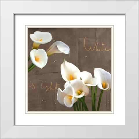 White Callas White Modern Wood Framed Art Print with Double Matting by Rizzardi, Teo