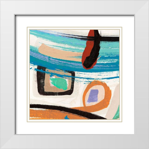 Aventure I White Modern Wood Framed Art Print with Double Matting by Teo, Vals Perelli