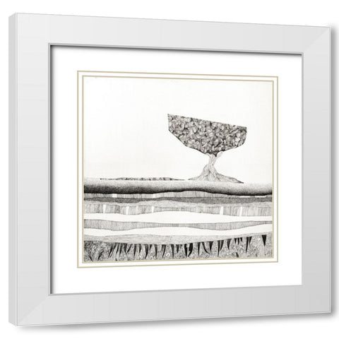 Ipotesi di paesaggio II White Modern Wood Framed Art Print with Double Matting by Teruzzi, Vittorio