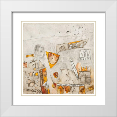 Senza titolo II (Cage and Bacon) White Modern Wood Framed Art Print with Double Matting by Teruzzi, Vittorio