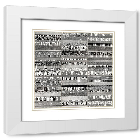 Partitura Visiva I White Modern Wood Framed Art Print with Double Matting by Teruzzi, Vittorio