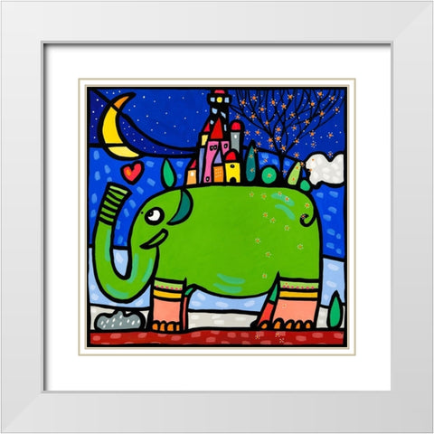 Ele White Modern Wood Framed Art Print with Double Matting by Wallas