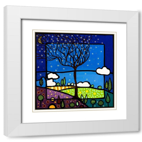 Sogno a primavera White Modern Wood Framed Art Print with Double Matting by Wallas