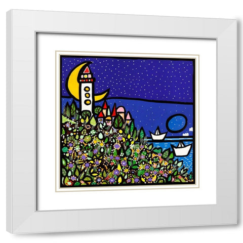 La sentinella del mare White Modern Wood Framed Art Print with Double Matting by Wallas